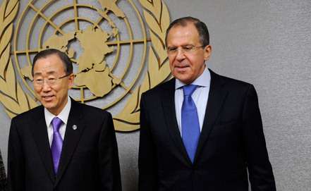 Sergei Lavrov and Ban Ki-moon hold meeting in New York