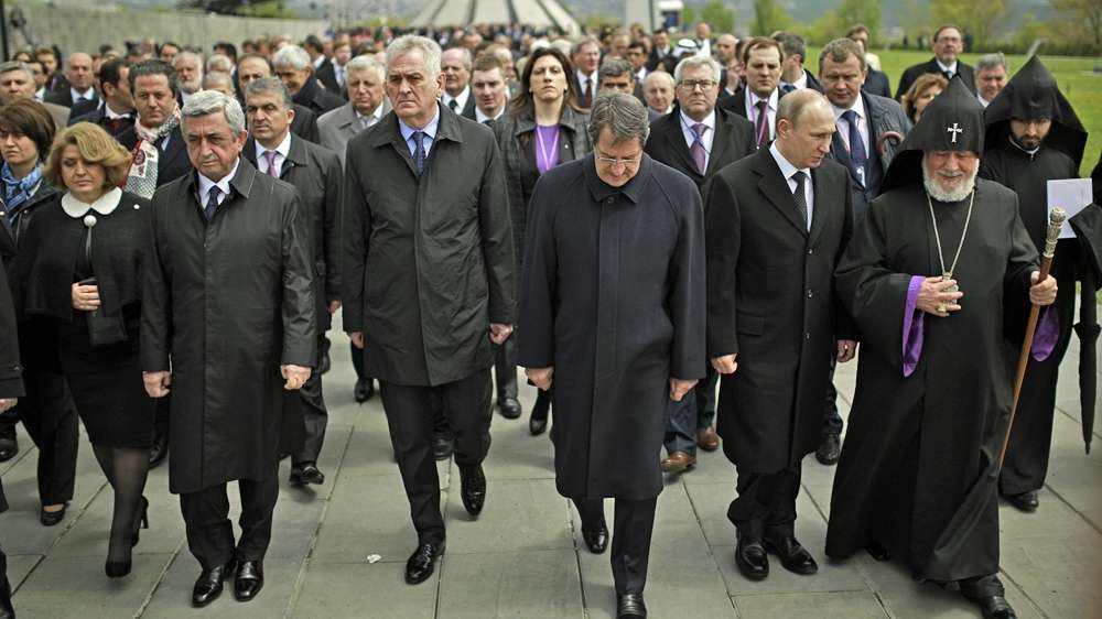 سفر پوتین و اولاند به ایروان و شرکت در مراسم یادبود کشتار ارامنه
