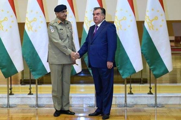 دیدار فرمانده کل ارتش پاکستان با رئیس جمهور تاجیکستان