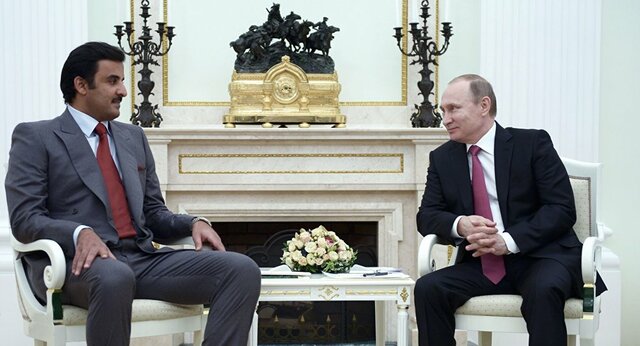 دیدار پوتین و امیر قطر در دوشنبه تاجیکستان