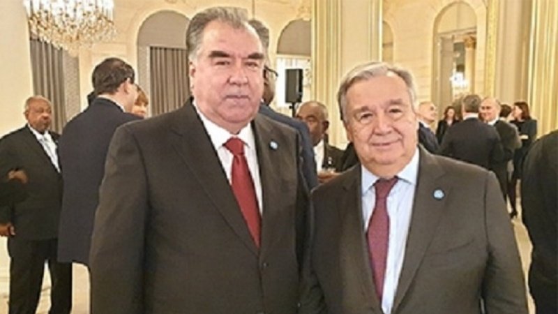 دیدار رییس جمهور تاجیکستان با دبیر کل سازمان ملل متحد
