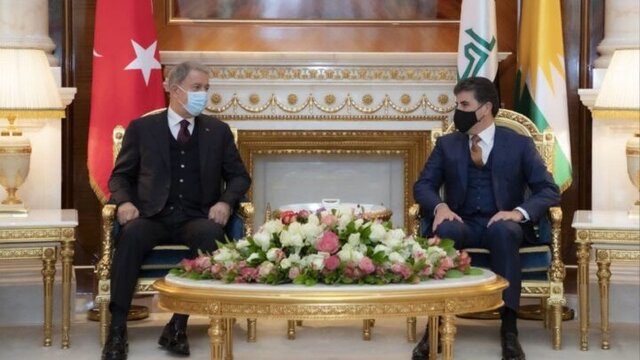 بارزانی در دیدار وزیر دفاع ترکیه: نباید از خاک عراق برای تهدید کشورهای همسایه استفاده شود